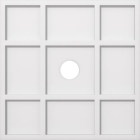 Ekena Millwork Rubik Architectural Grade PVC Contemporary Ceiling Medallion, 22"OD x 3"ID x 7 1/2"C x 1"P CMP22RK-03000